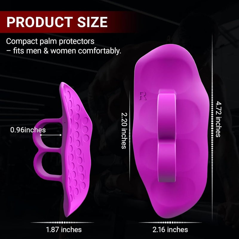 Harqa Anti‑Slip Workout Grips – Ergonomic Rubber Palm Protector for Weight Lifting, Deadlifts, Pull‑Ups, Crossfit – Two-Ring, No Sweaty Gym Grip Pads for Men & Women - Image 2